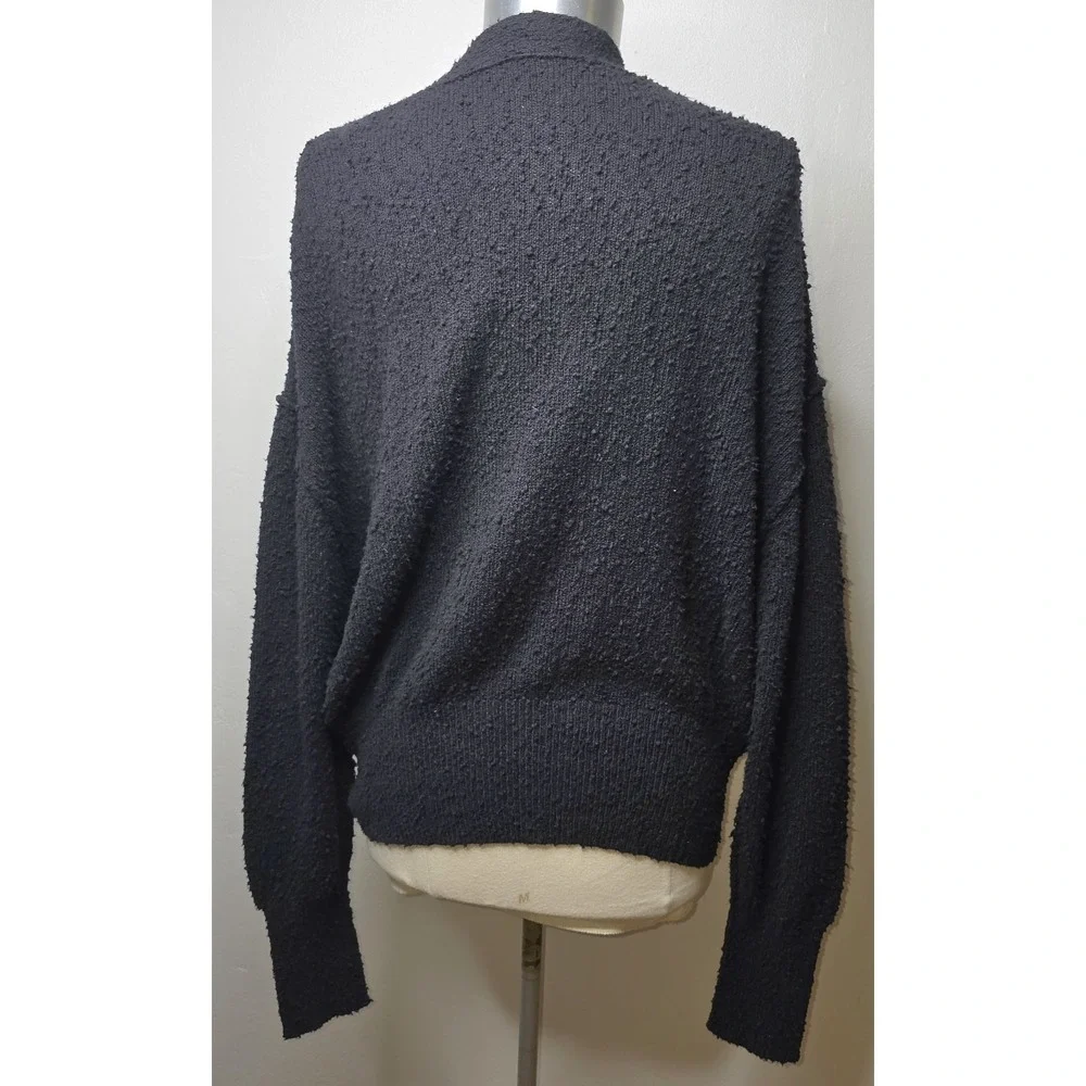 FREE PEOPLE Women's Medium Black Cardigan Sweater With Buttons -1591